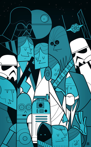 Star Wars Art Print #illustration #abnormale #wars #star