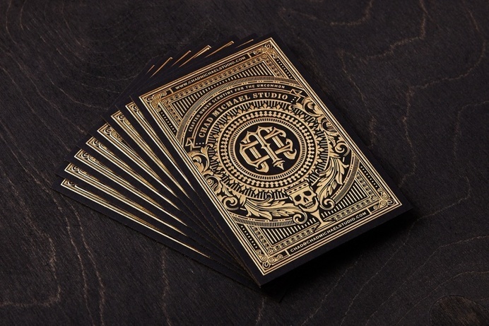 Gold Foil Business Card by Chad Michael - JOQUZ #branding #business #card #design #gold #cards #foil