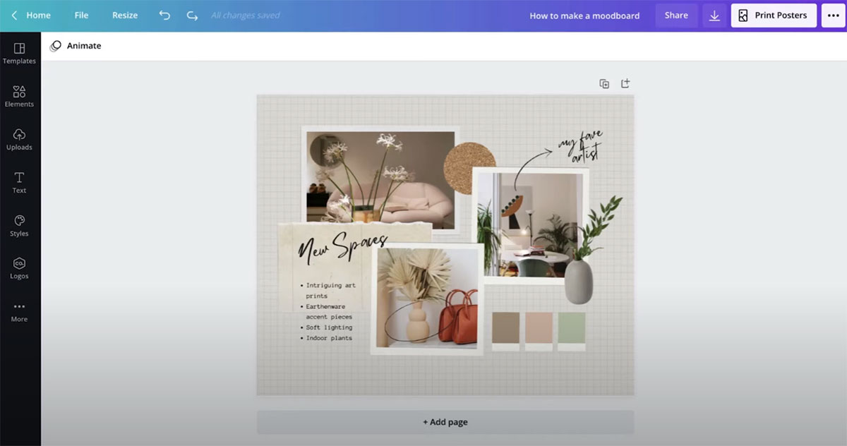 How to Make a Mood Board in Canva for Inspiration