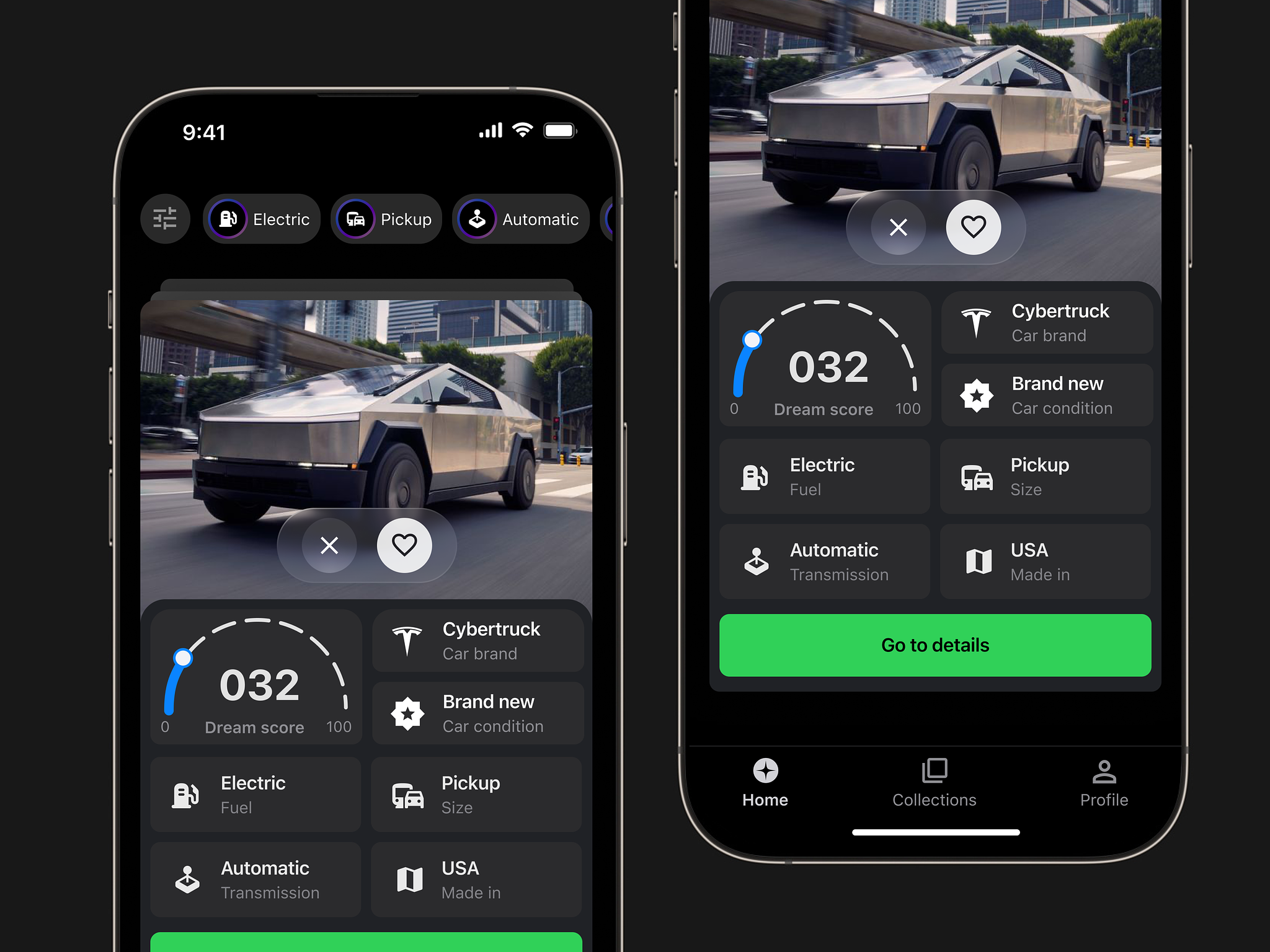Home page → Dream Car app