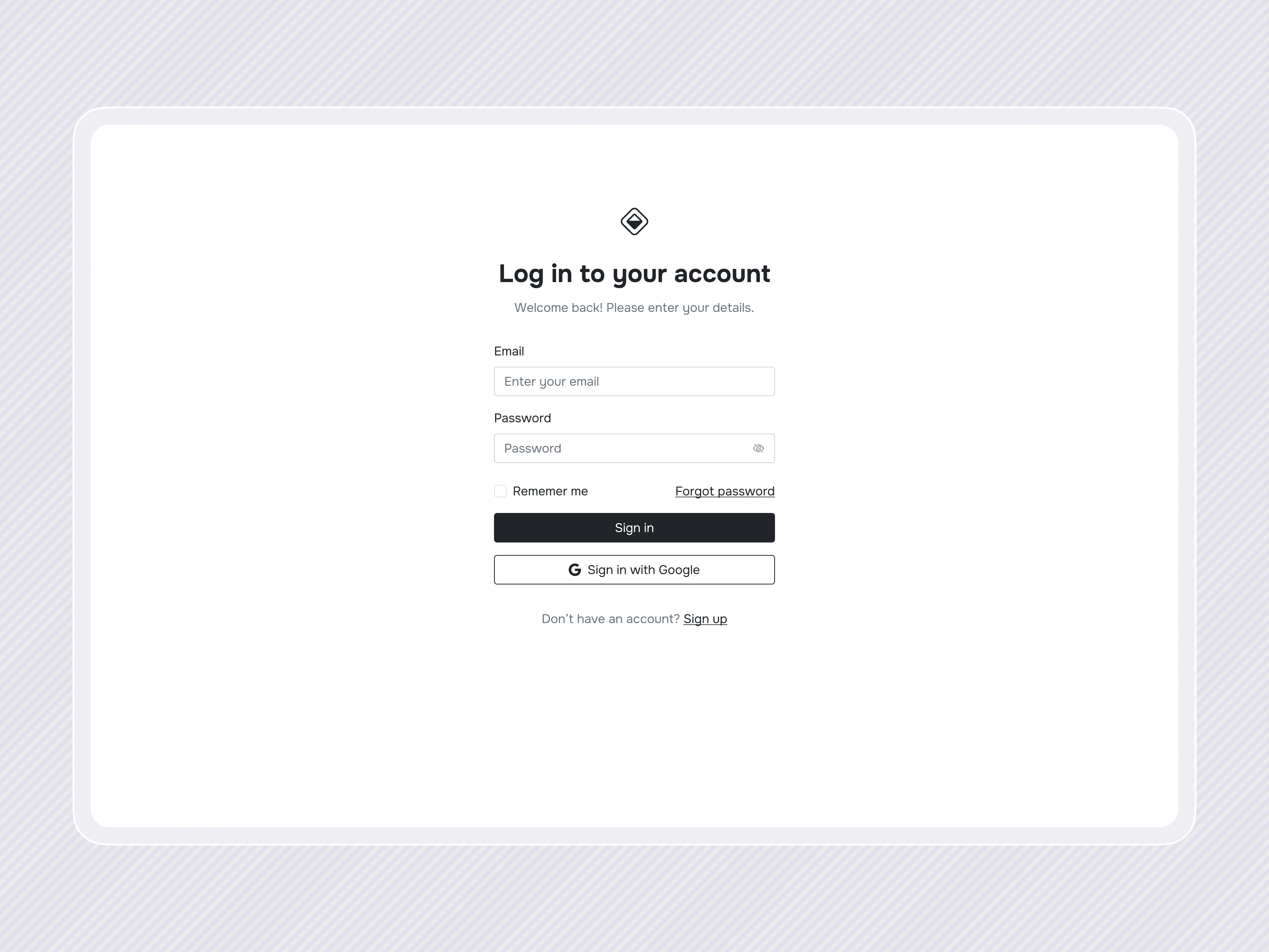 Login Page — Seen Wireframe UI Kit