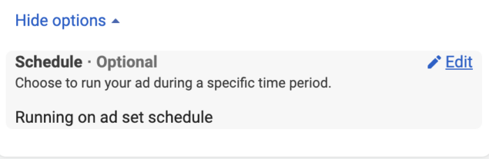 Schedule Ads