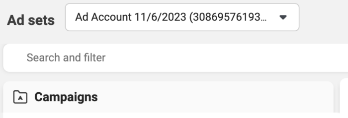 Ads Manager Search