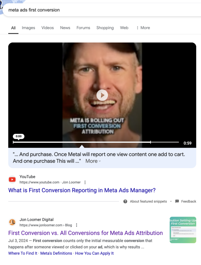 Meta Ads First Conversion Reporting
