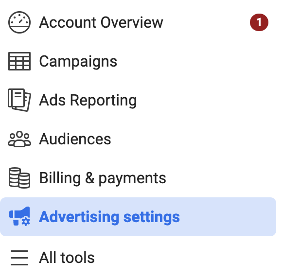 Advertising Settings