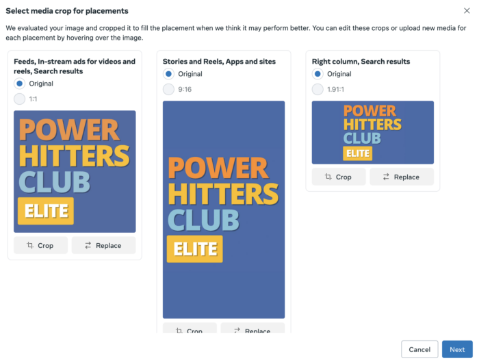 Meta Ad Creative Placement Groups
