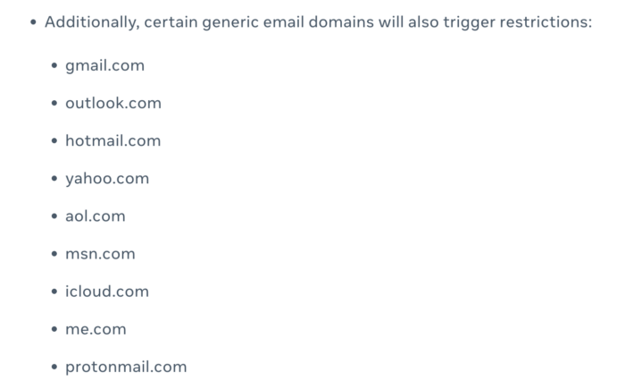 Customer List Custom Audience Restrictions