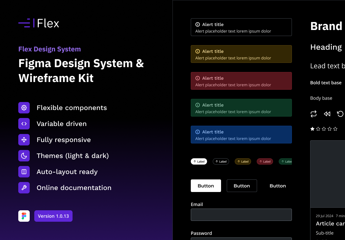 Flex - Figma Design System & Wireframe Kit